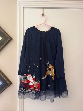 Boden Navy Girls Holiday Tulle Dress